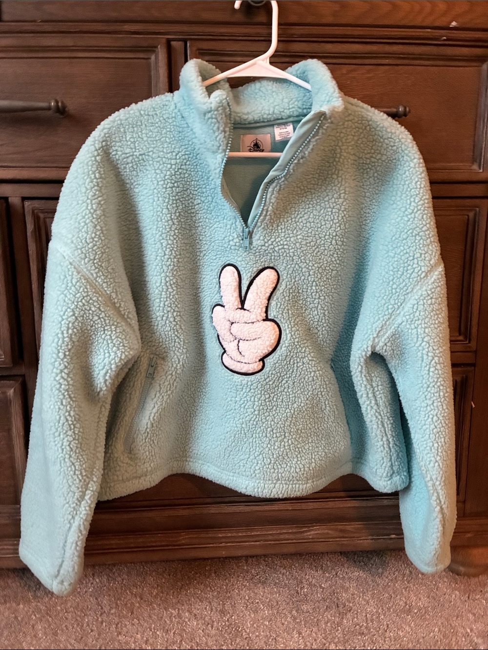Disney Plush Sherpa Half-Zip Jacket - Aqua Blue